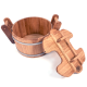 Pirts Sauna de roble con asas y tapa de madera, 35 l 2