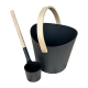 Pirts sauna bucket, 5 l and sauna mug, alumin