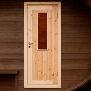 Lockable wooden door with short glass element (not...