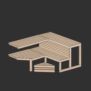 Premium three-level L-bench system