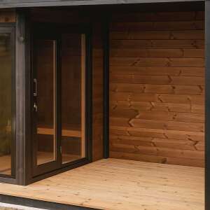 Terrace decking under pent roof (incl. substructure)
